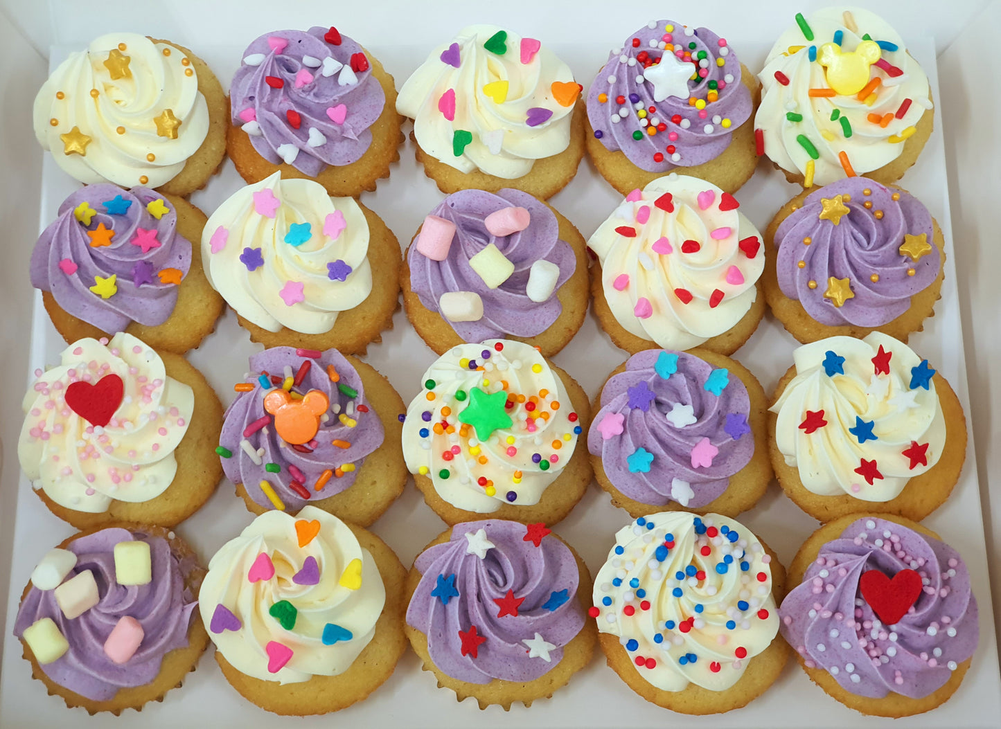 Assorted Sprinkles Mini Cupcakes (Box of 20) - Cuppacakes.com.sg Singapore