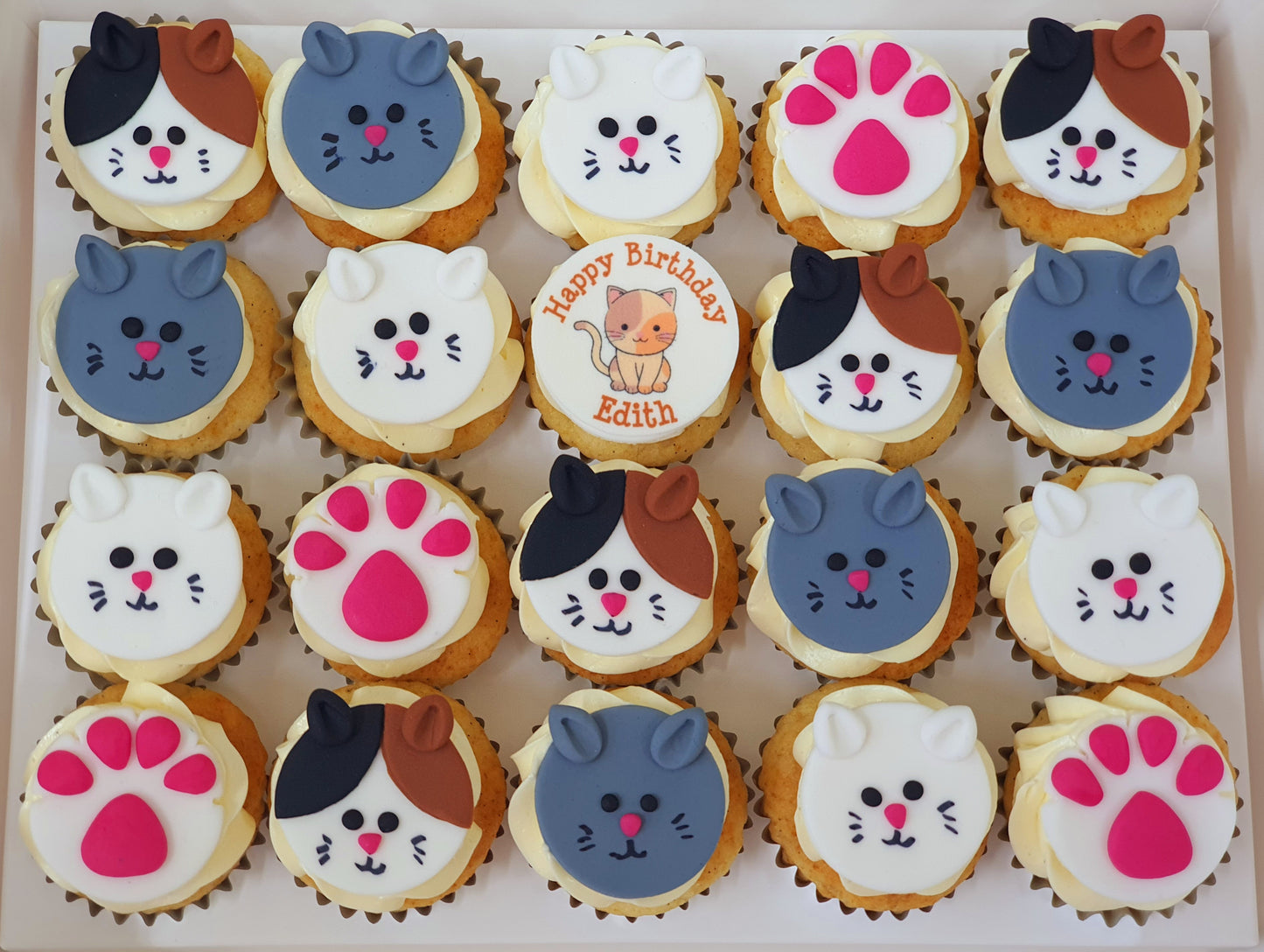Cute Cat Mini Cupcakes (Box of 20) - Cuppacakes.com.sg Singapore