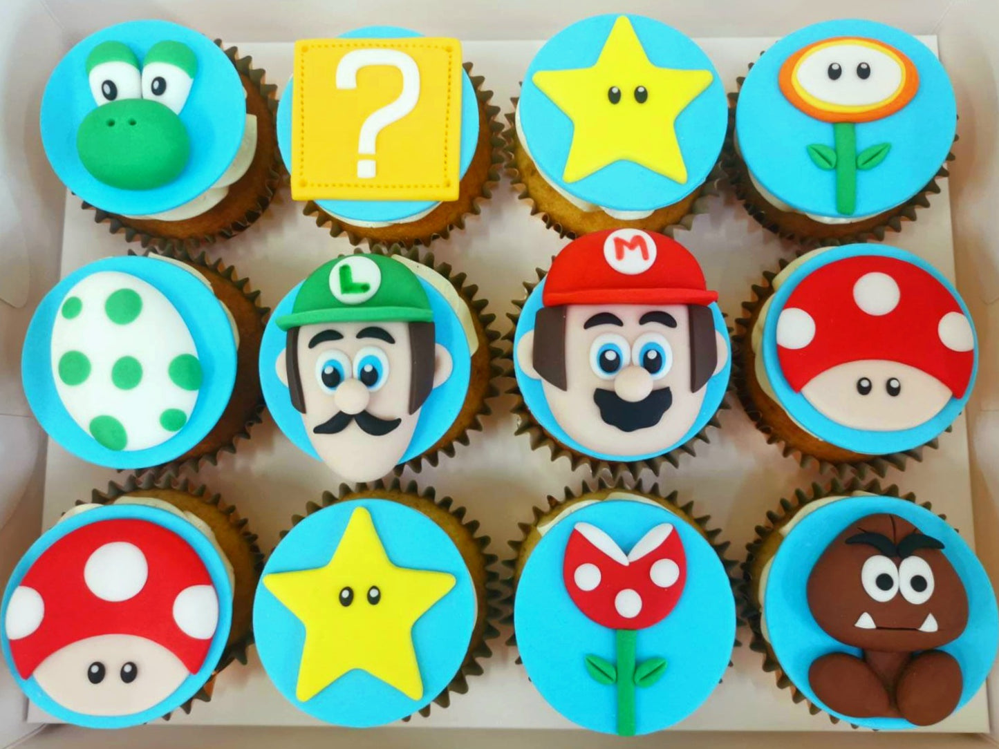 Mario Themed Cupcakes (Box of 12) - Cuppacakes.com.sg Singapore