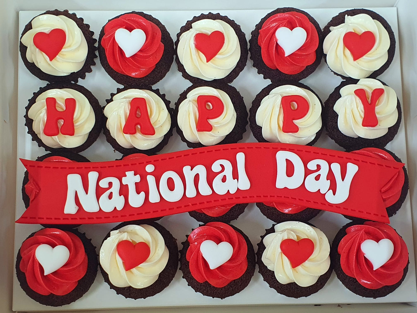 SG National Day Mini Cupcakes - Alphabets (Box of 20) - Cuppacakes.com.sg Singapore
