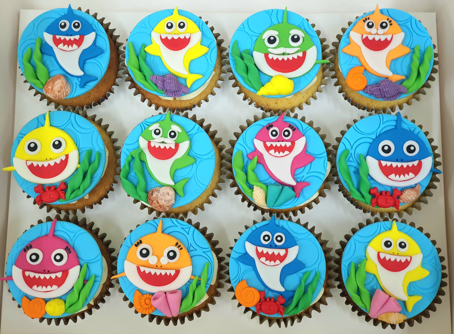 Baby Shark Under the Sea Cupcakes (Box of 12) - Cuppacakes.com.sg Singapore