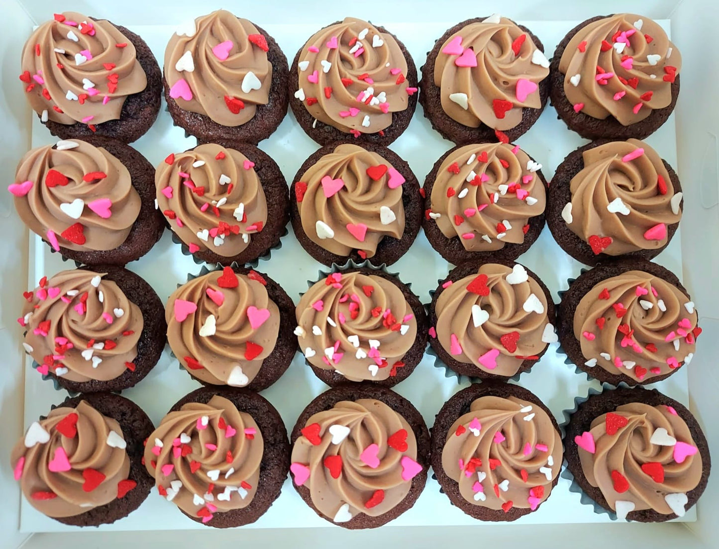Heart Sprinkles Mini Cupcakes (Box of 20) - Cuppacakes.com.sg Singapore