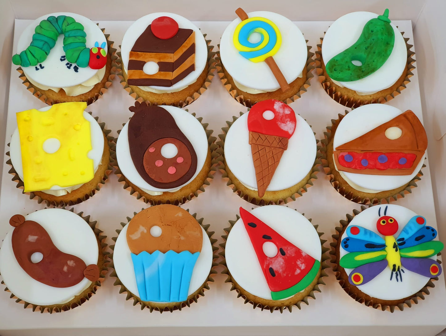 Hungry Caterpillar Cupcakes (Box of 12) - Cuppacakes.com.sg Singapore