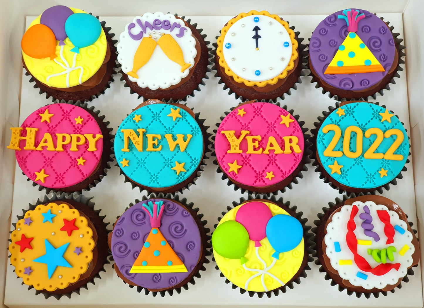 New Year Themed Cupcakes (Box of 12) - Cuppacakes.com.sg Singapore