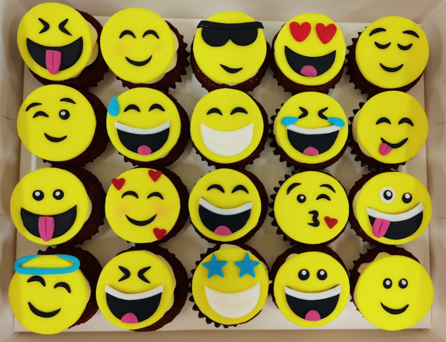 Emoji Mini Cupcakes (Box of 20) - Cuppacakes.com.sg Singapore