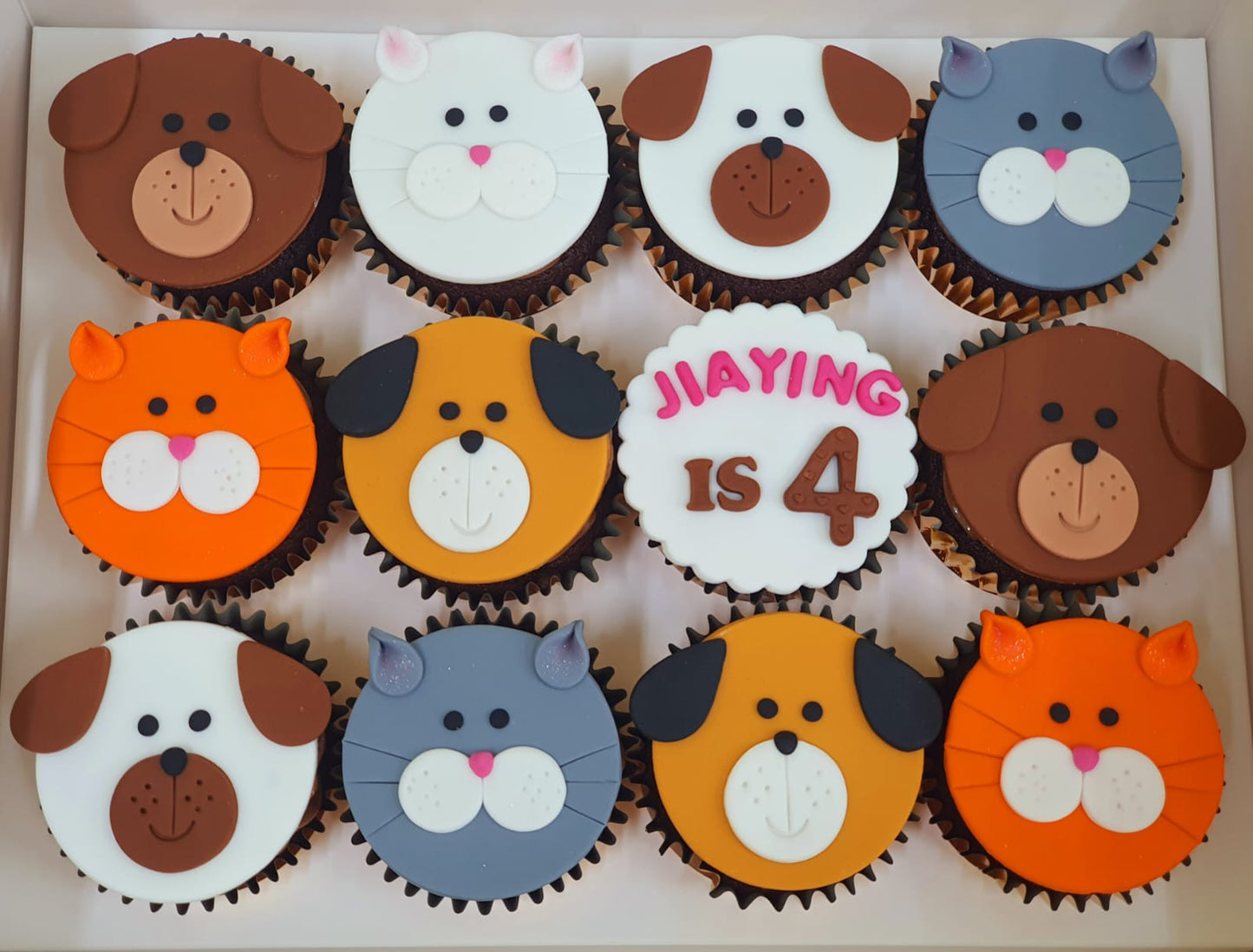 Puppies and Kittens Cupcakes (Box of 12) - Cuppacakes.com.sg Singapore
