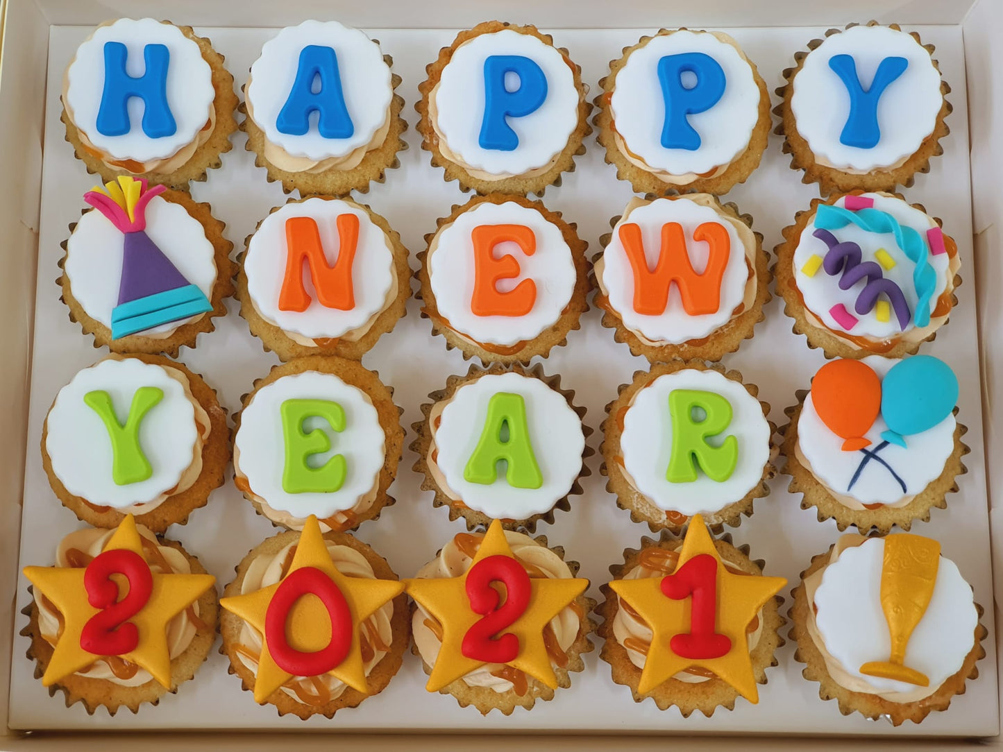 New Year Themed Mini Cupcakes (Box of 20) - Cuppacakes.com.sg Singapore