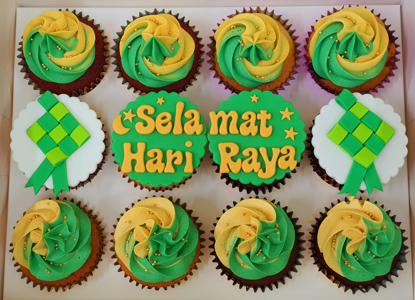 Hari Raya Cupcakes (Box of 12) - Cuppacakes.com.sg Singapore