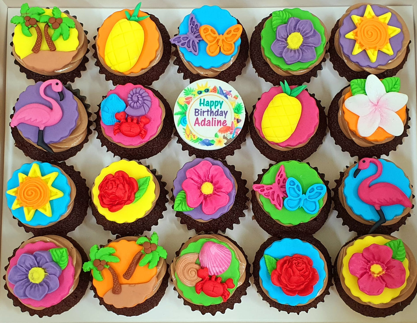Tropical Themed Mini Cupcakes (Box of 20) - Cuppacakes.com.sg Singapore