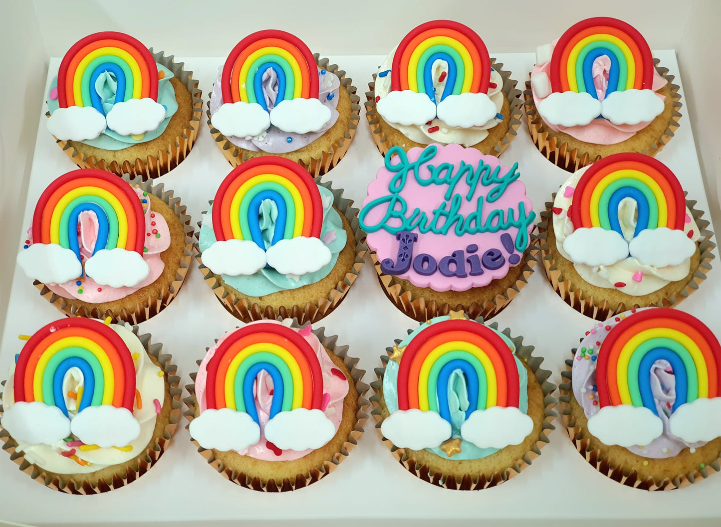 Rainbow Cupcakes (Box of 12) - Cuppacakes.com.sg Singapore
