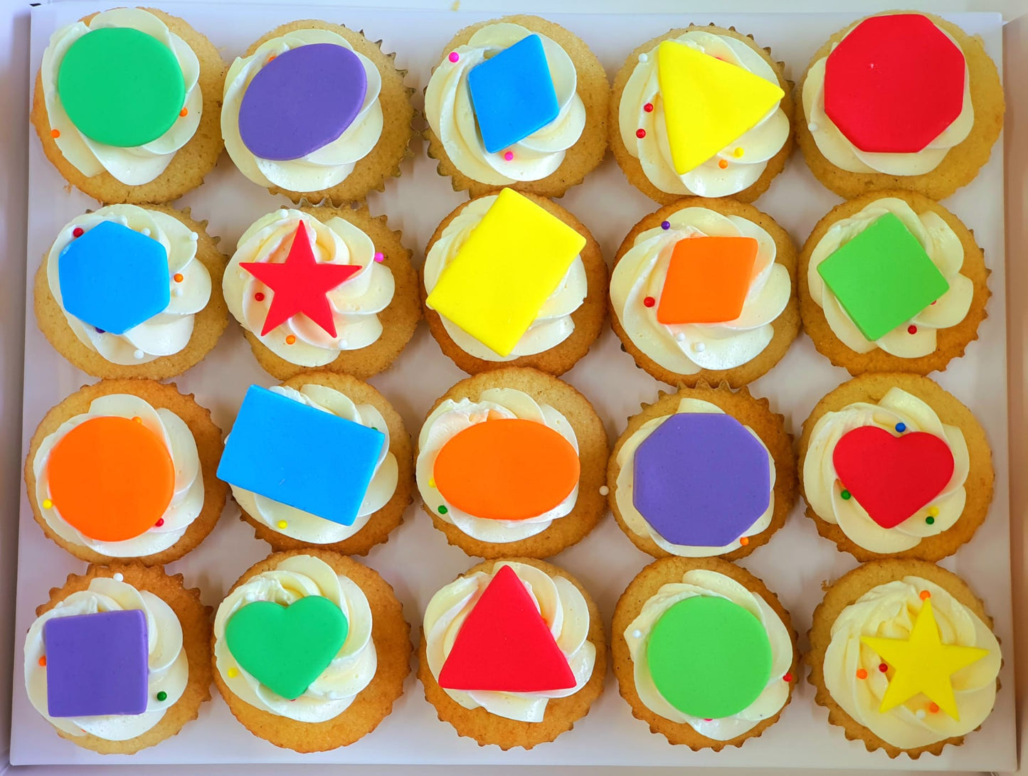 Shapes Mini Cupcakes (Box of 20) - Cuppacakes.com.sg Singapore