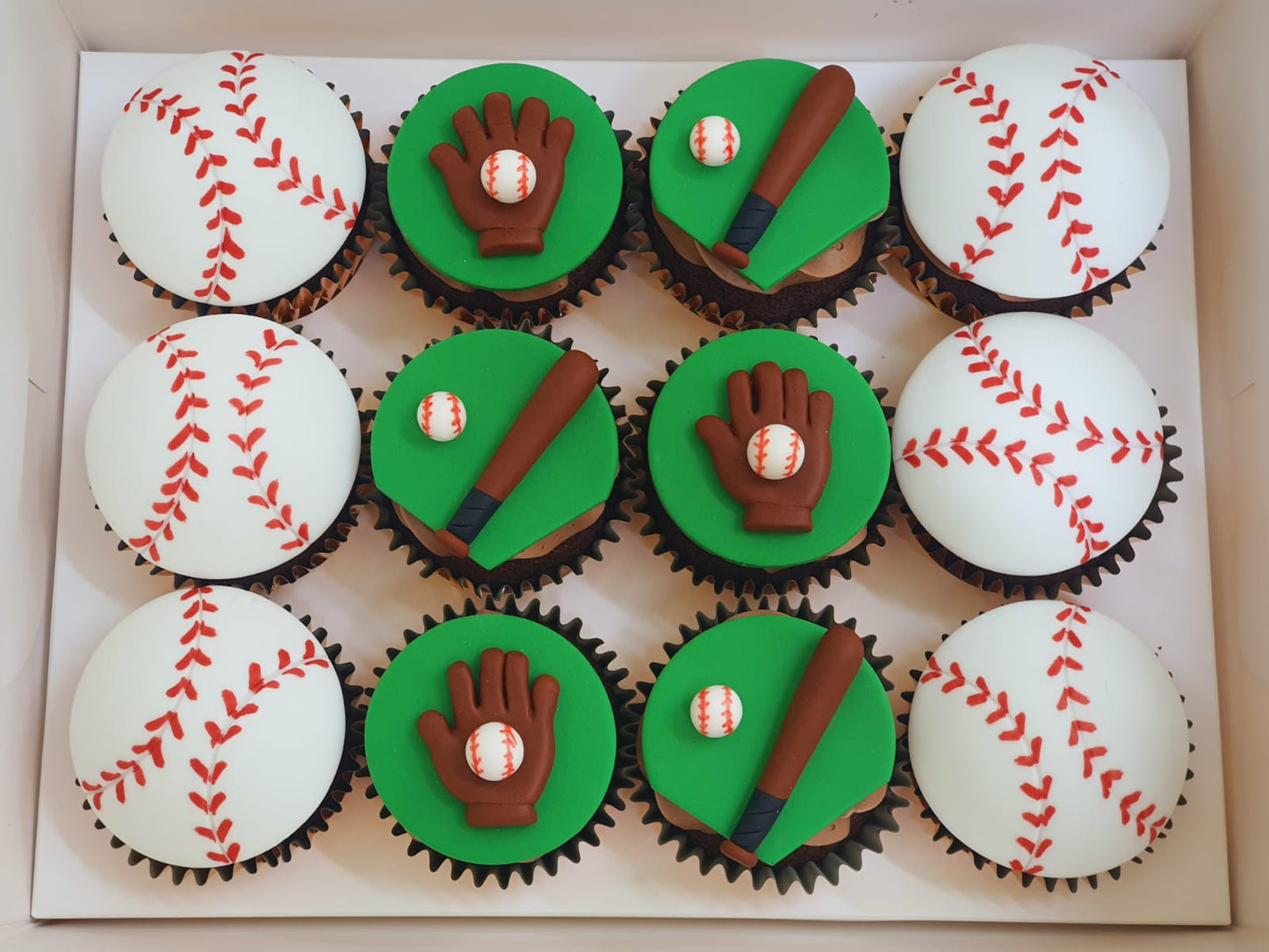 Baseball Cupcakes (Box of 12) - Cuppacakes.com.sg Singapore
