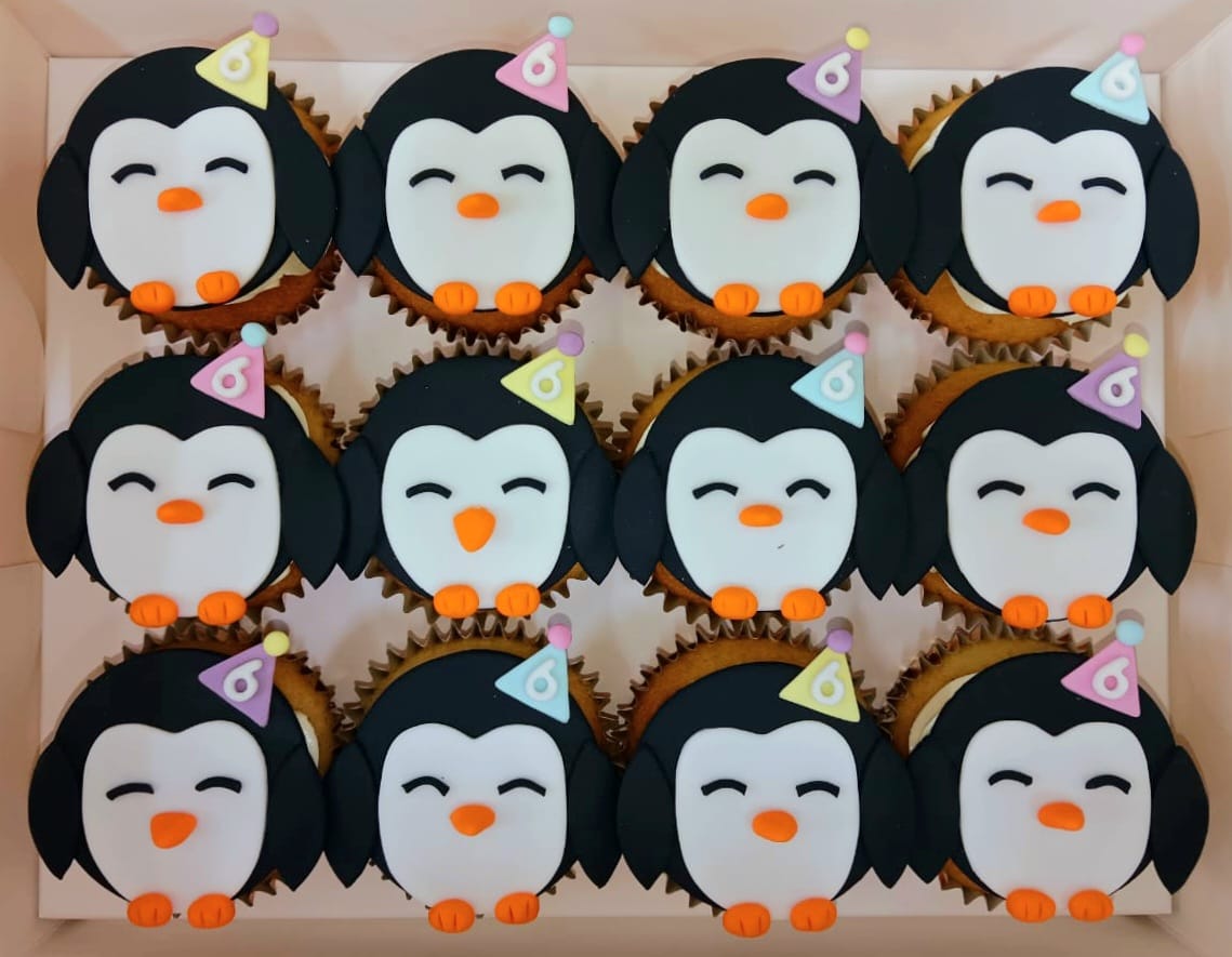 Party Penguin Cupcakes (Box of 12) - Cuppacakes.com.sg Singapore