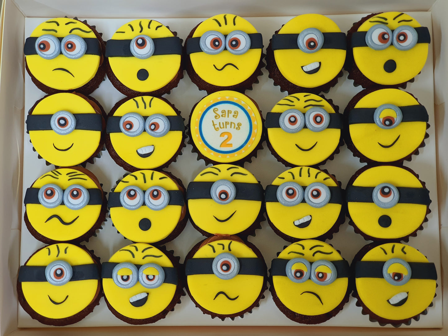Minion Mini Cupcakes (Box of 20) - Cuppacakes.com.sg Singapore