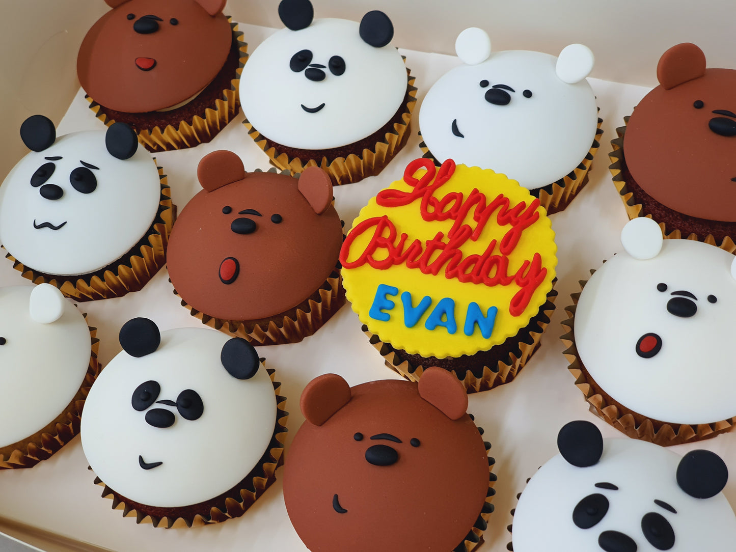 Bare Bear Cupcakes (Box of 12) - Cuppacakes.com.sg Singapore