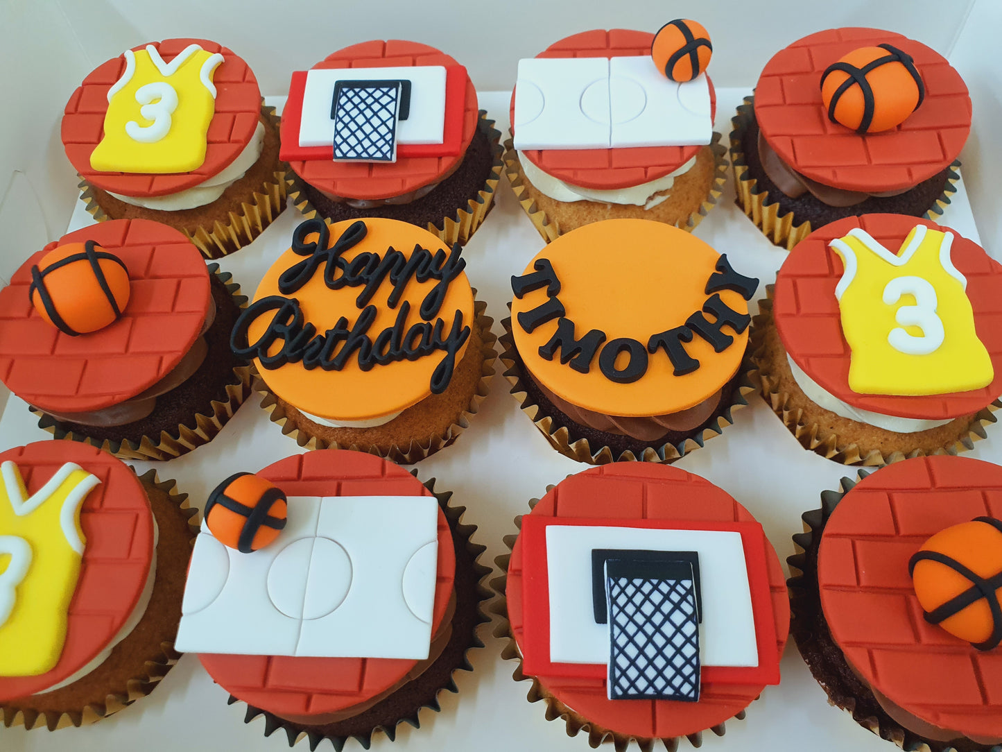 Basketball Cupcakes (Box of 12) - Cuppacakes.com.sg Singapore