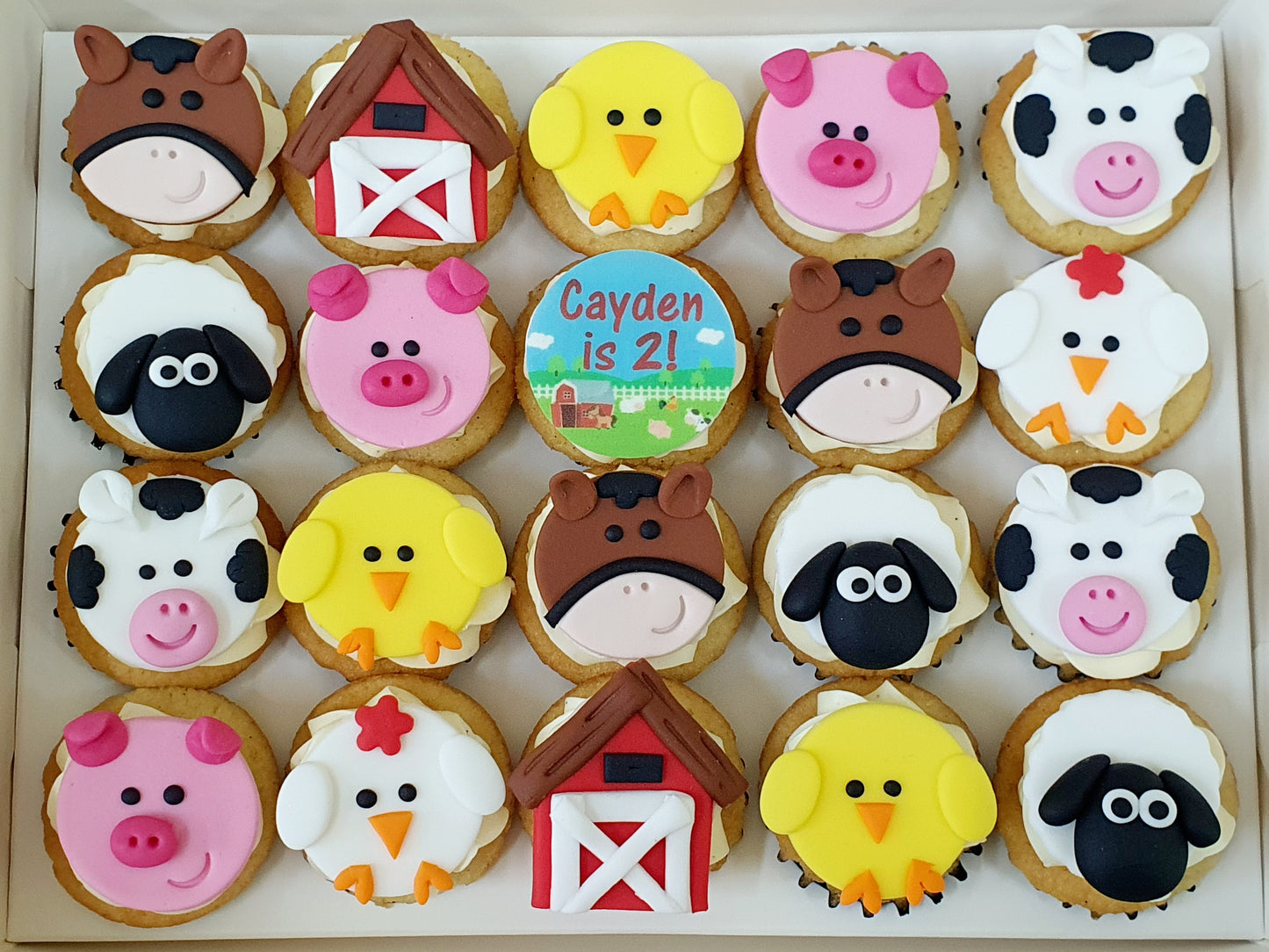 Farm Animal Mini Cupcakes (Box of 20) - Cuppacakes.com.sg Singapore