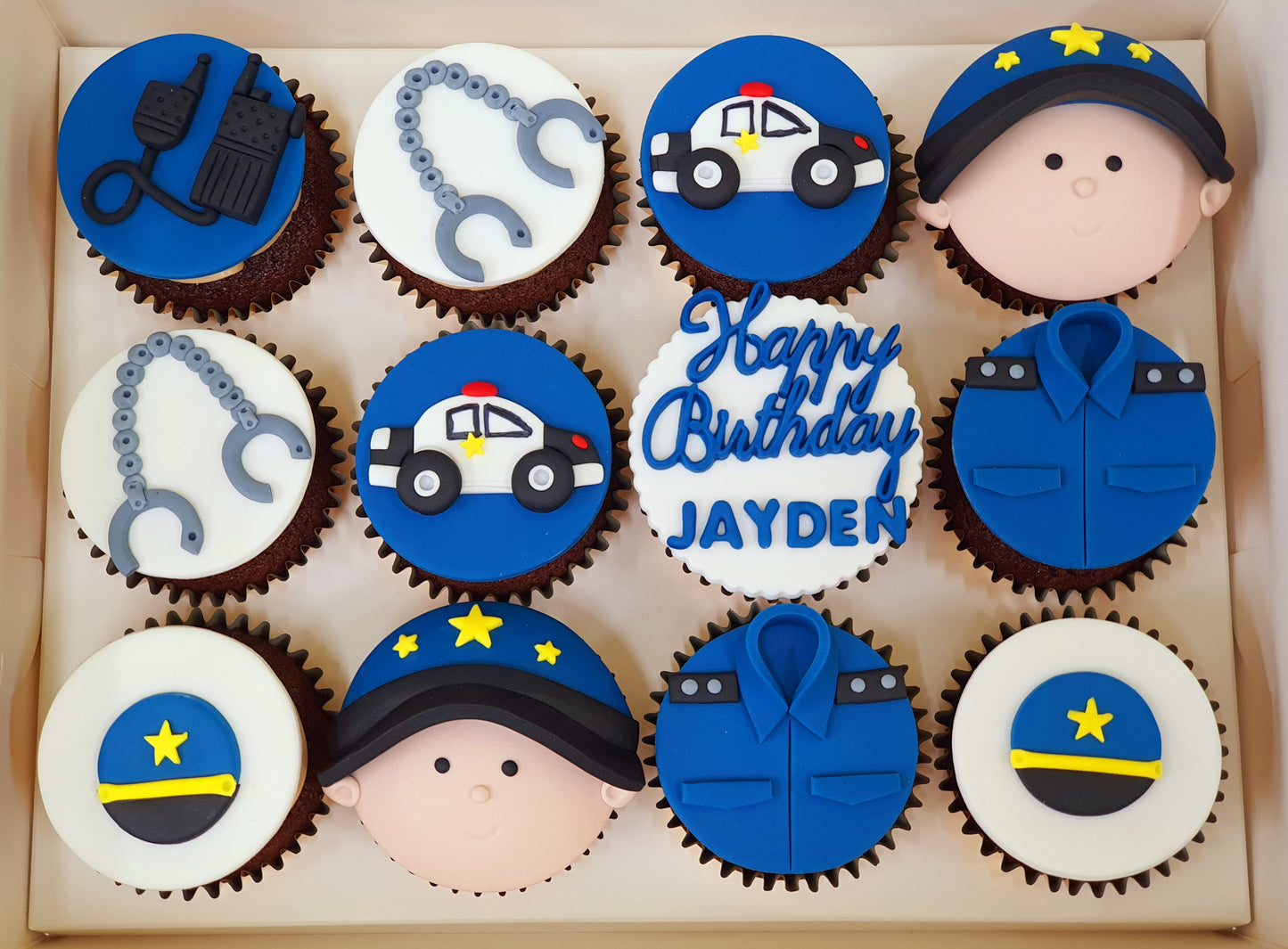 Police Themed Cupcakes (Box of 12) - Cuppacakes.com.sg Singapore