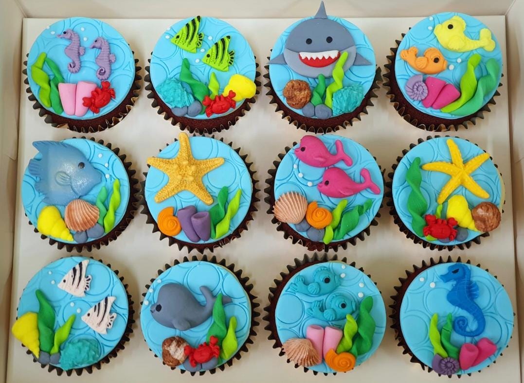 Under the Sea Cupcakes (Box of 12) - Cuppacakes.com.sg Singapore
