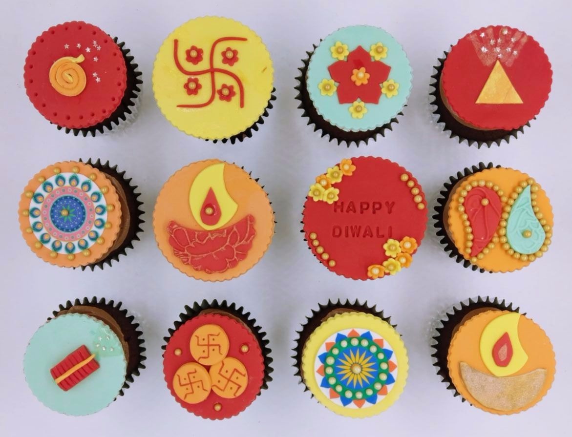 Deepavali Cupcakes - Happy Diwali (Box of 12) - Cuppacakes - Singapore's Very Own Cupcakes Shop