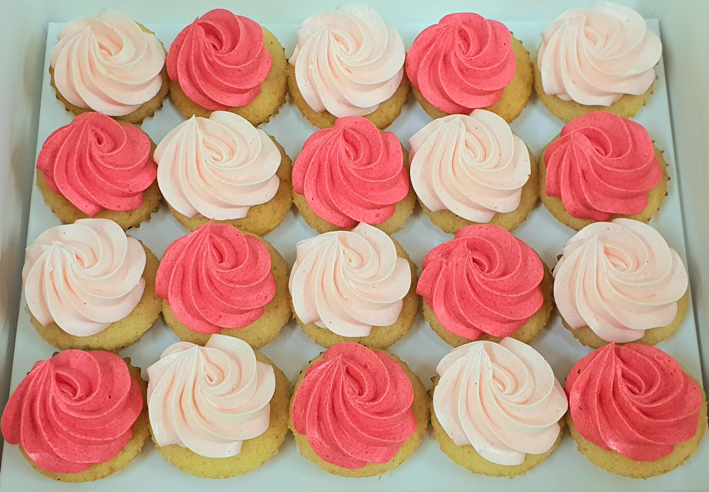 Assorted Colour Frosting Mini Cupcakes (Box of 20)