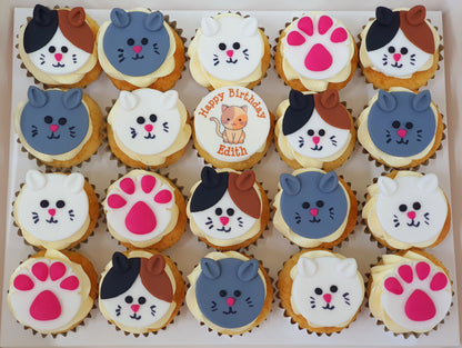 Cute Cat Mini Cupcakes (Box of 20)