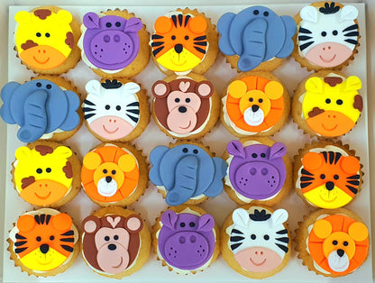 Jungle Animal Mini Cupcakes (Box of 20)