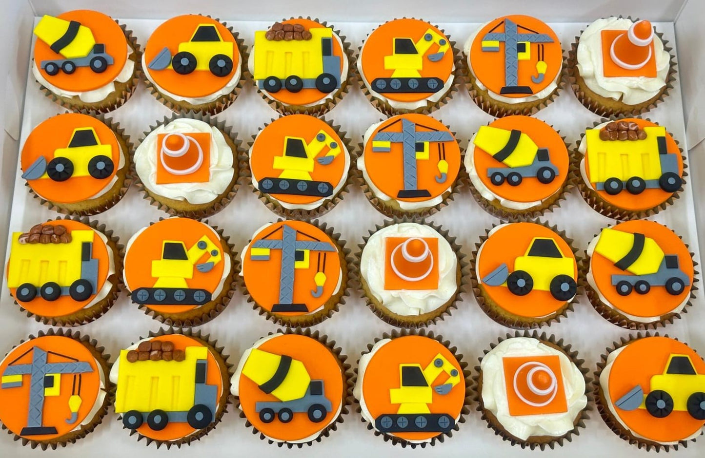 Construction Themed Cupcakes (Box of 12) - Cuppacakes.com.sg Singapore