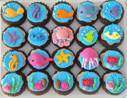 Under The Sea Mini Cupcakes (Box of 20)
