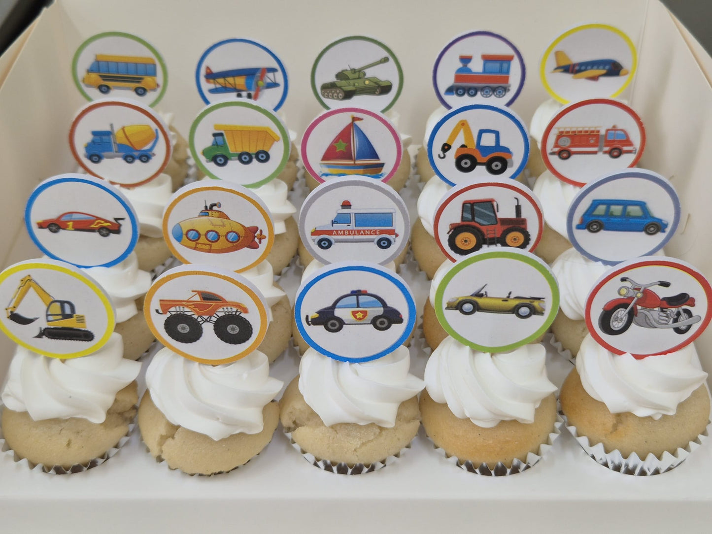 Printed Toothpick toppers Mini Cupcakes (Box of 20)