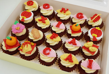 CNY Mini Cupcakes - Gong Xi Fa Cai (Box of 20) - Cuppacakes - Singapore's Very Own Cupcakes Shop