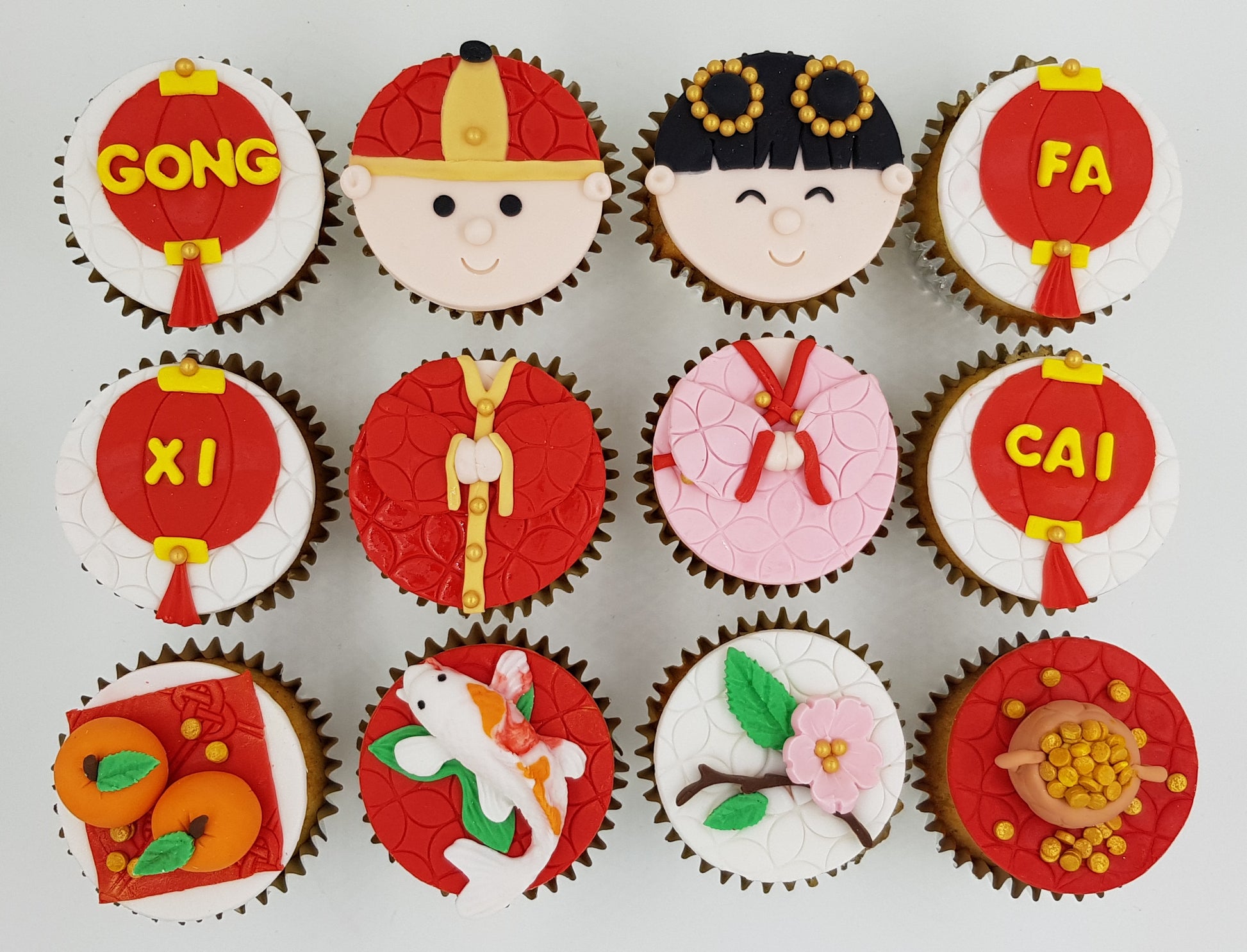 CNY Cupcakes - Auspicious Beginnings (Box of 12) - Cuppacakes - Singapore's Very Own Cupcakes Shop