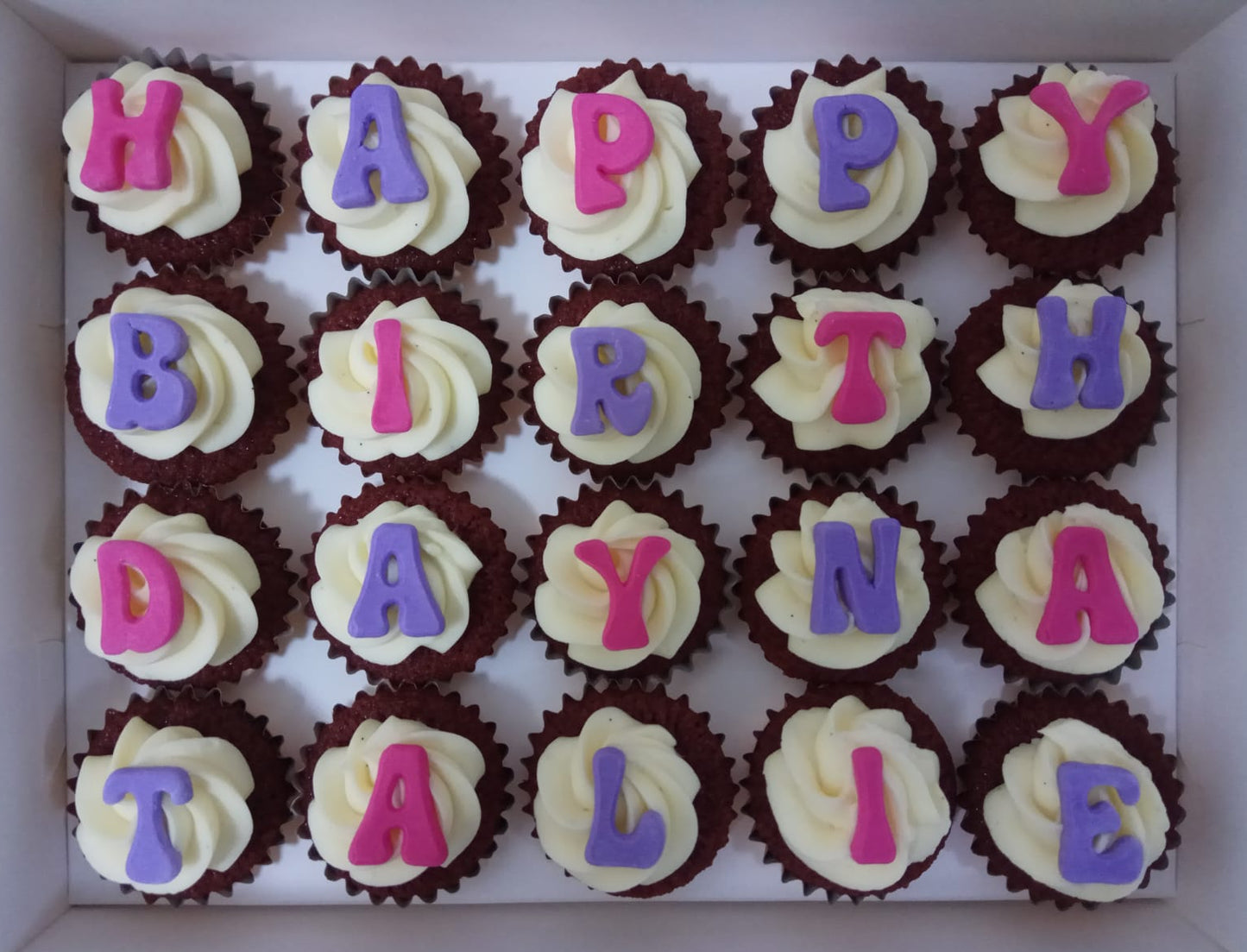 Alphabets Mini Cupcakes (Box of 20) - Cuppacakes - Singapore's Very Own Cupcakes Shop