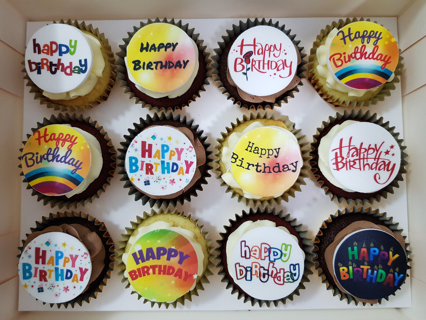 Edible Print Cupcakes (Box of 12) - Cuppacakes - Singapore's Very Own Cupcakes Shop