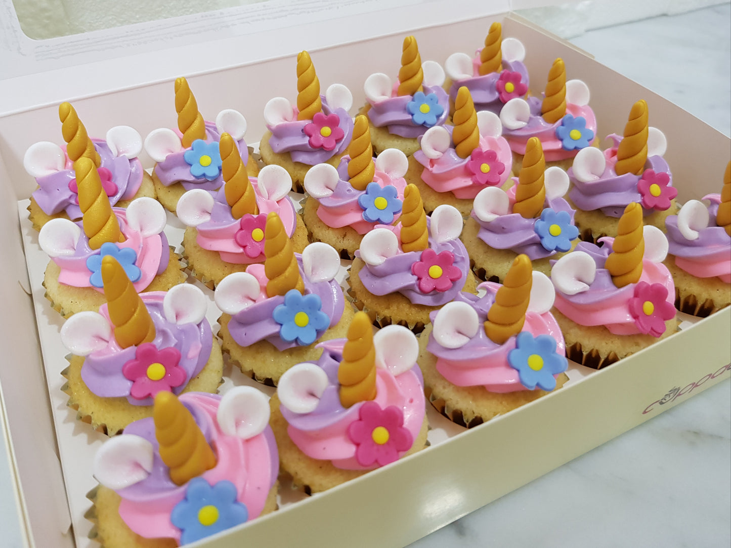 Unicorn Mini Cupcakes (Box of 20) - Cuppacakes - Singapore's Very Own Cupcakes Shop