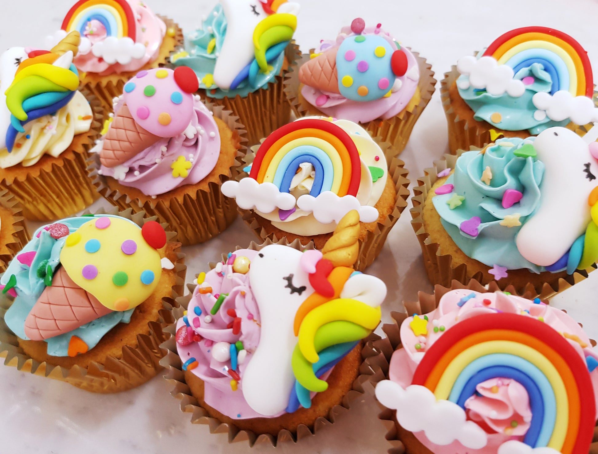 Rainbow Unicorn Cupcakes (Box of 12) - Cuppacakes - Singapore's Very Own Cupcakes Shop