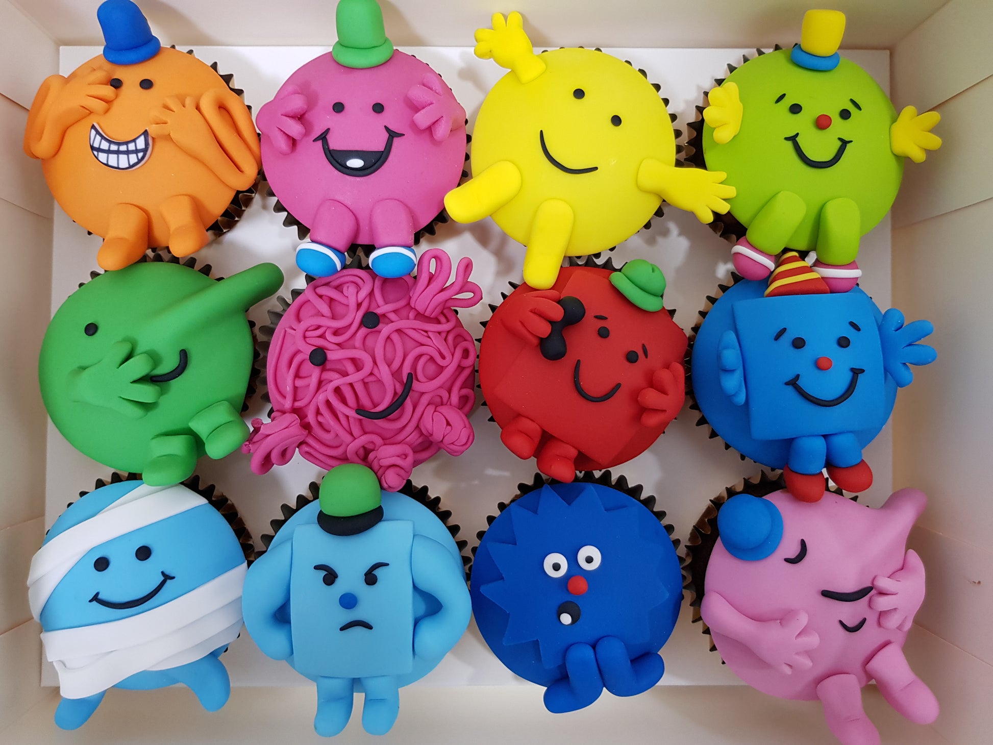 Mr Men Cupcakes (Box of 12) - Cuppacakes - Singapore's Very Own Cupcakes Shop