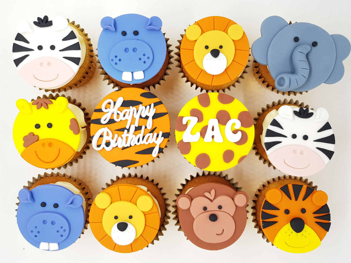 Jungle Animal Cupcakes (Box of 12) - Cuppacakes - Singapore's Very Own Cupcakes Shop