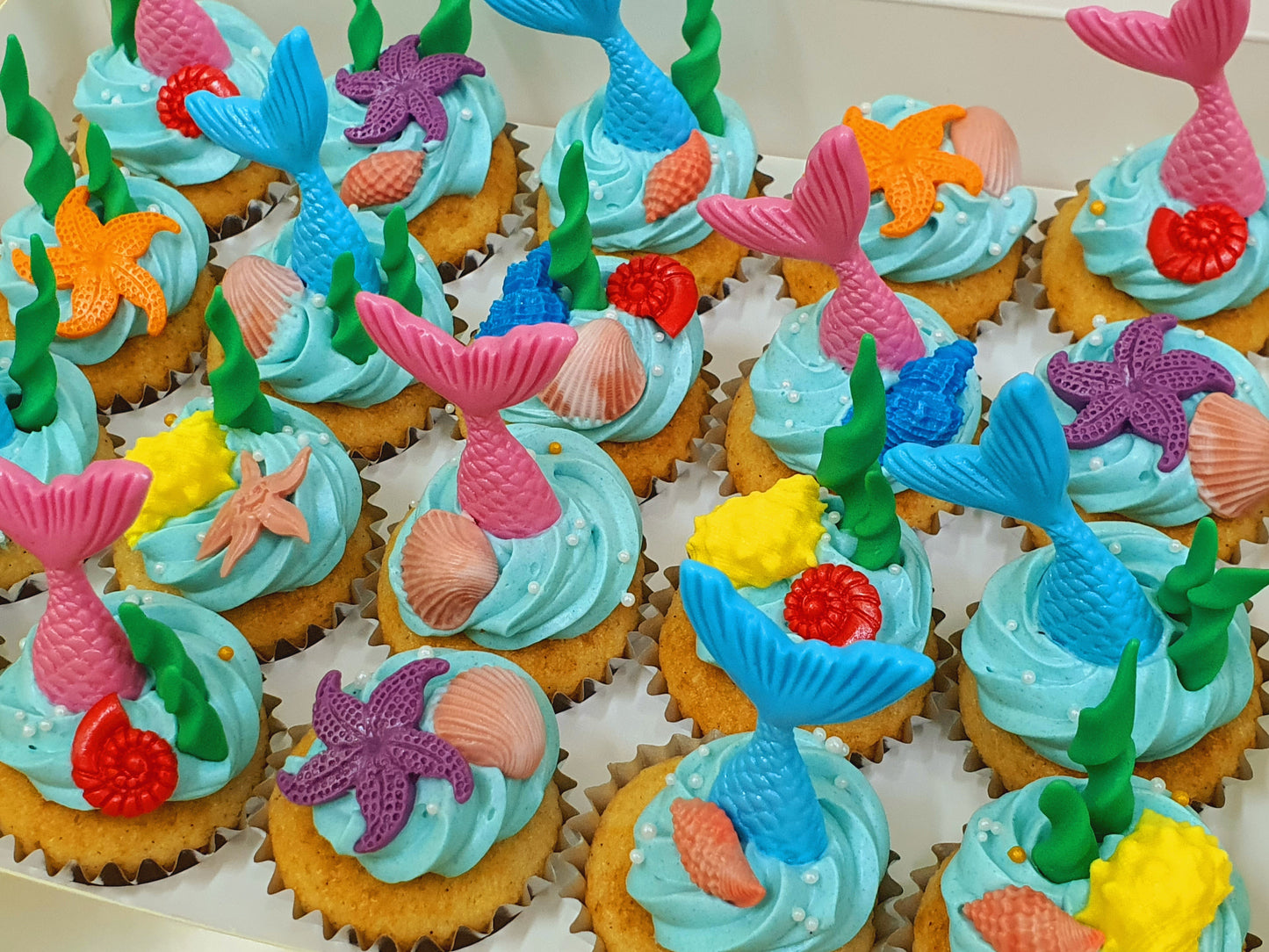 Mermaid Themed Mini Cupcakes (Box of 20)