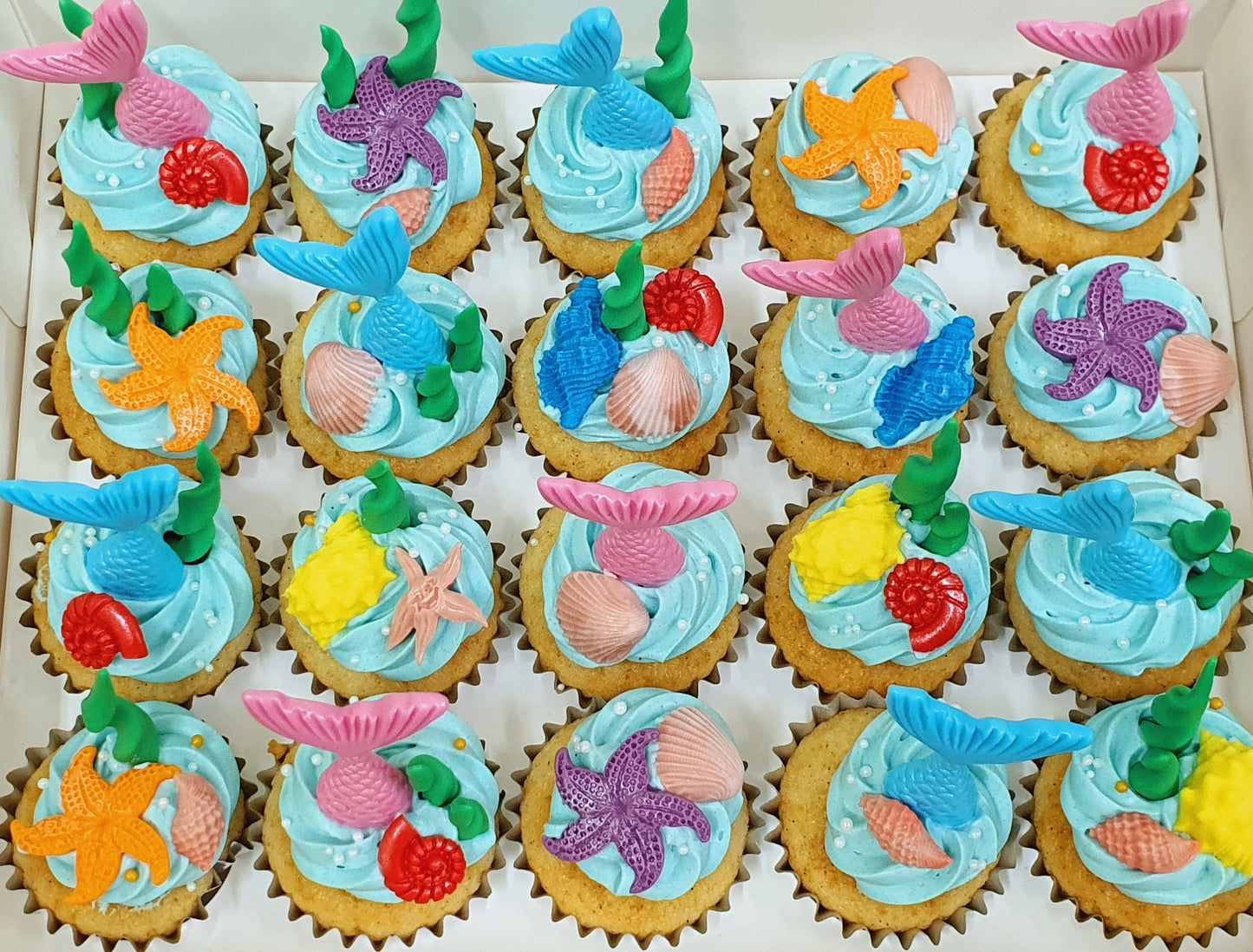 Mermaid Themed Mini Cupcakes (Box of 20)