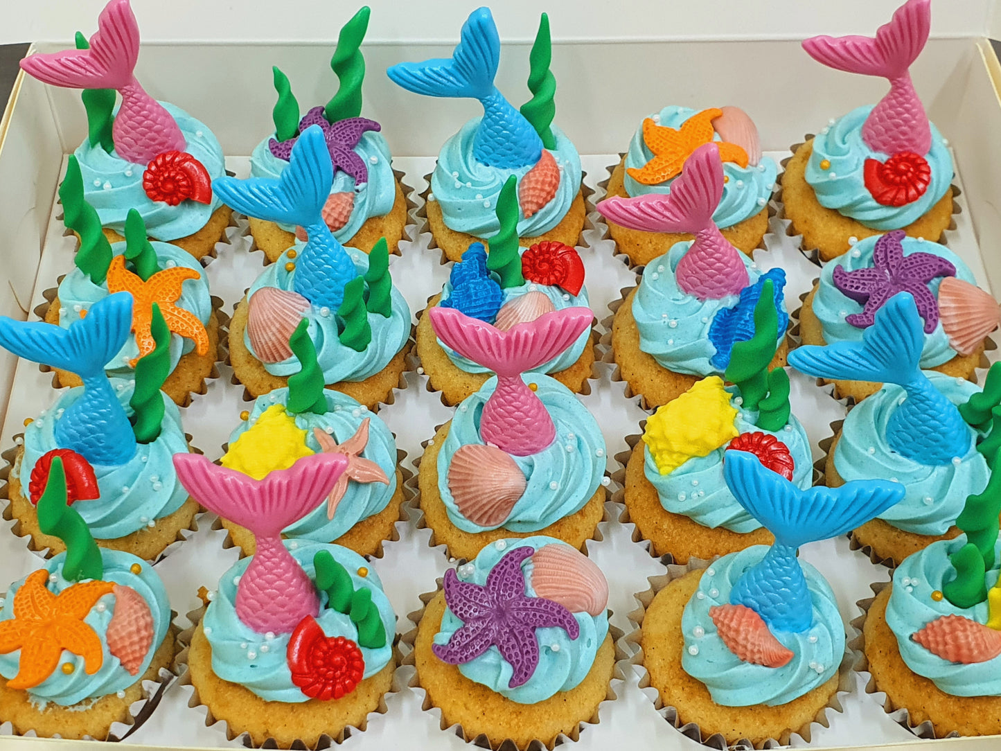 Mermaid Themed Mini Cupcakes (Box of 20)