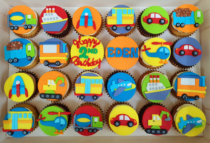 Transportation/ Vehicle/ Construction Themed Cupcakes (Box of 12)