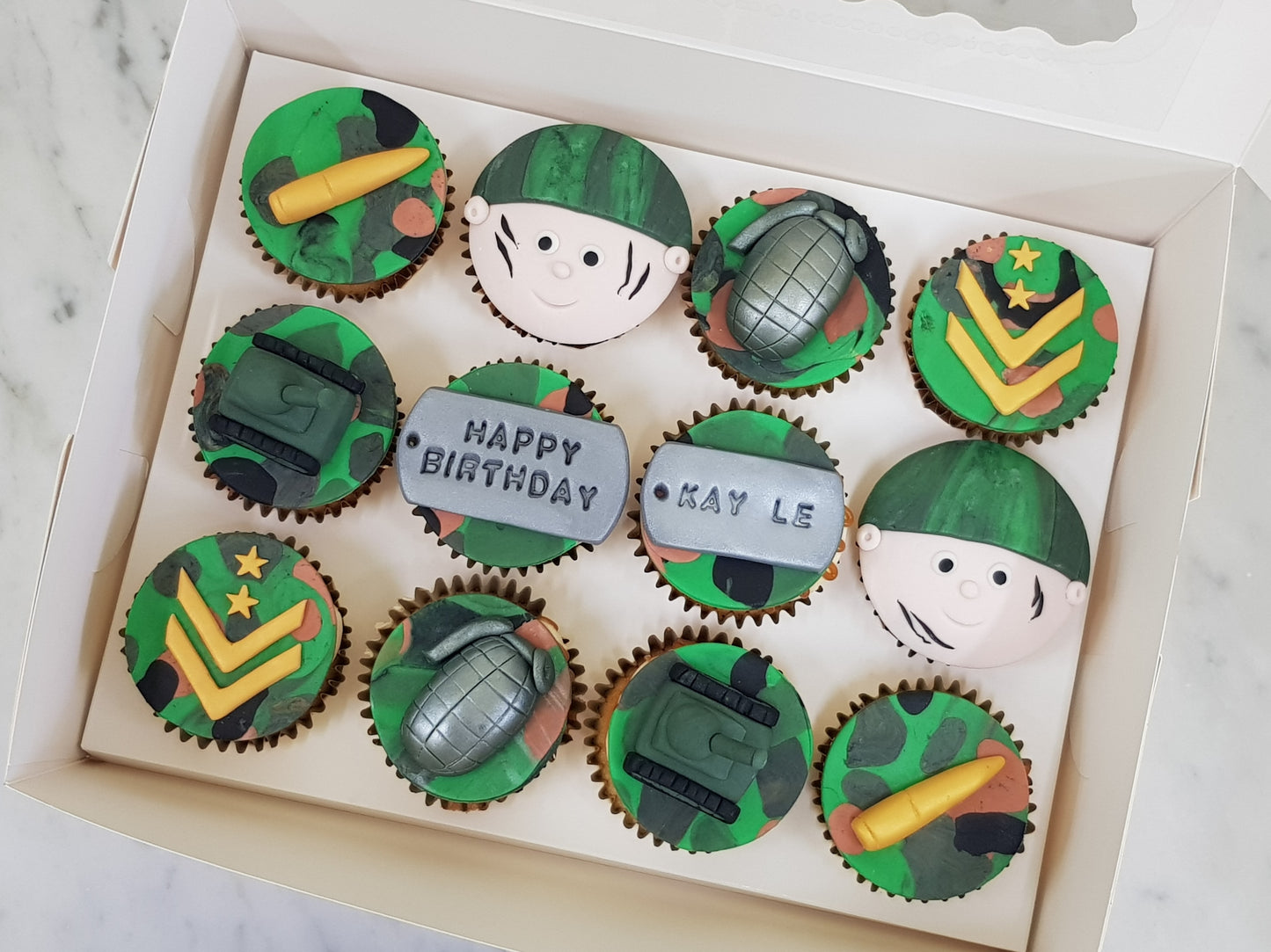 Army Themed Cupcakes (Box of 12)