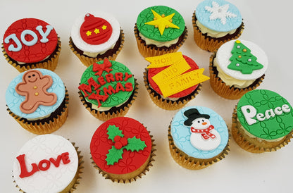 Christmas Cupcakes (Set of 12) - Joy Love Peace - Cuppacakes - Singapore's Very Own Cupcakes Shop