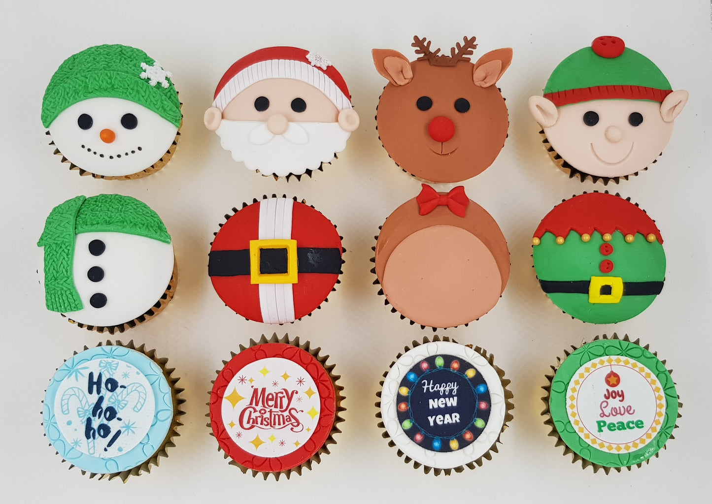 Christmas Cupcakes (Set of 12) - Santa And Friends - Cuppacakes - Singapore's Very Own Cupcakes Shop