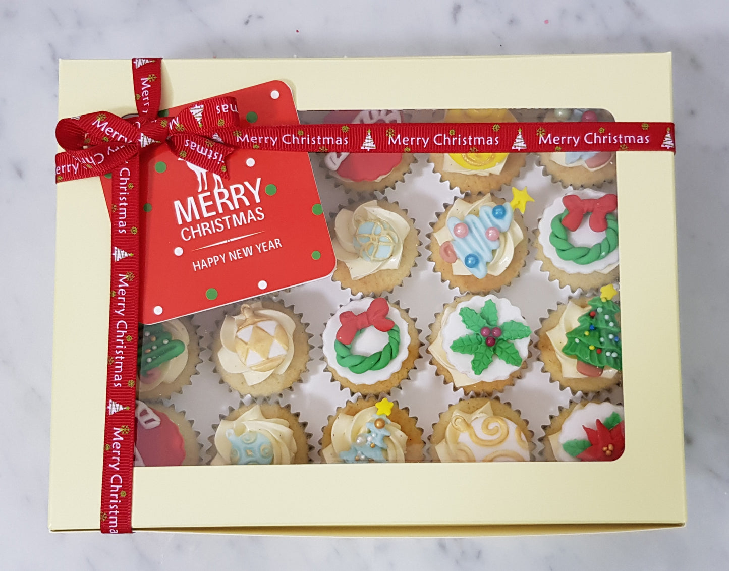 Christmas Mini Cupcakes (Box of 20) - O Christmas Tree - Cuppacakes - Singapore's Very Own Cupcakes Shop