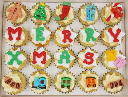 Christmas Mini Cupcakes (Box of 20) - Under the Xmas Tree - Cuppacakes - Singapore's Very Own Cupcakes Shop