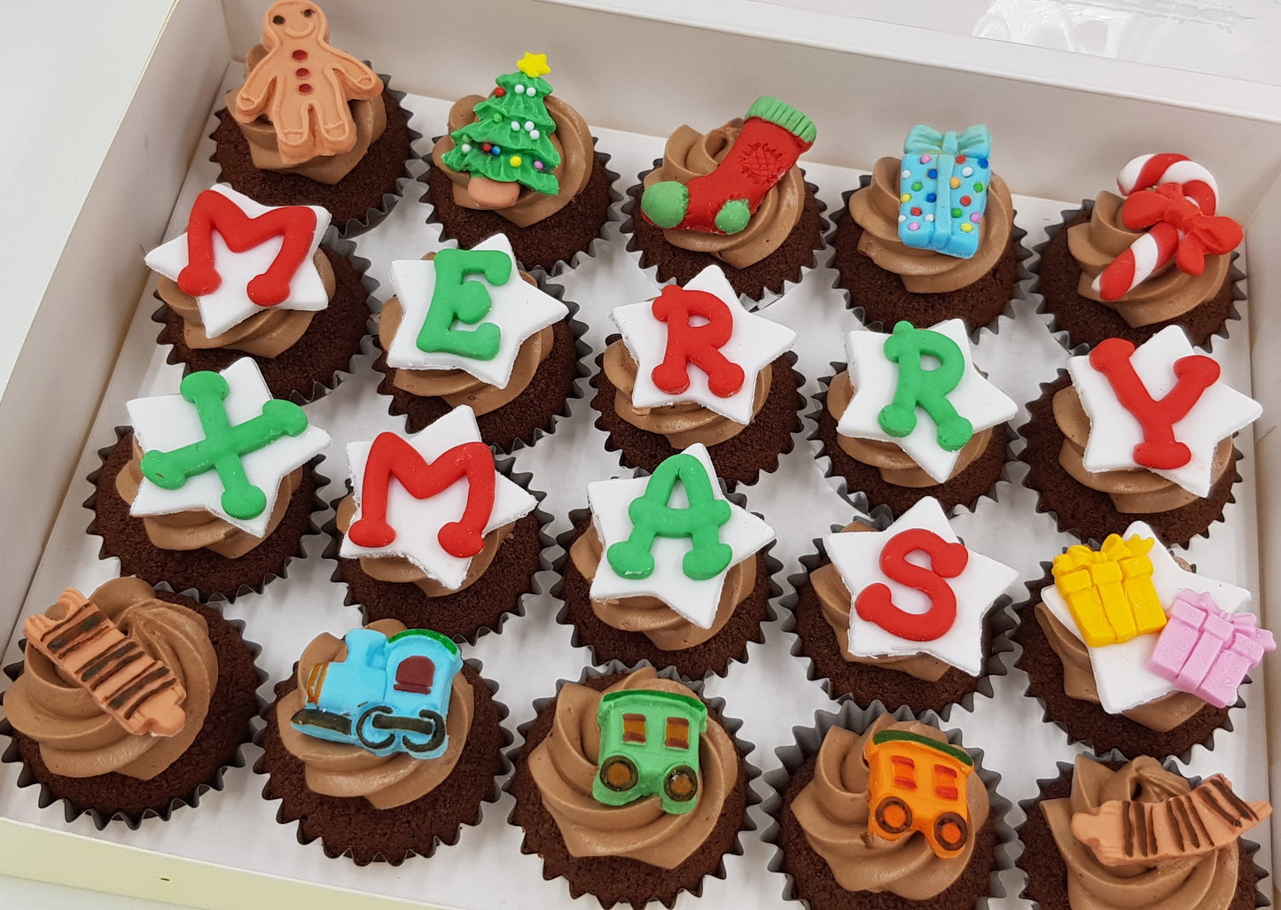 Christmas Mini Cupcakes (Box of 20) - Under the Xmas Tree - Cuppacakes - Singapore's Very Own Cupcakes Shop